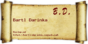 Bartl Darinka névjegykártya